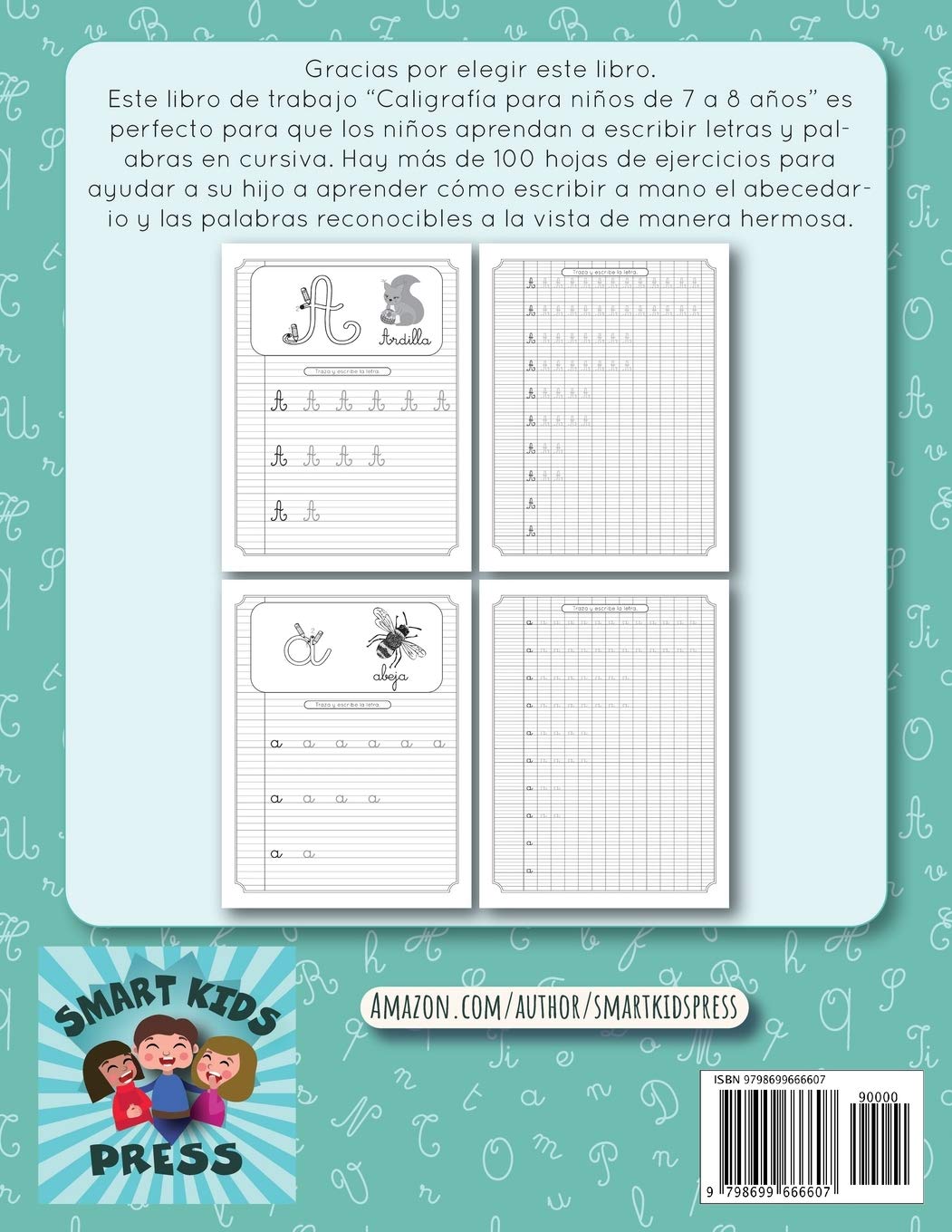 Caligrafía para niños de 7 a 8 años.: Ejercicios para mejorar la letra mayúsculas y minúsculas en primaria.