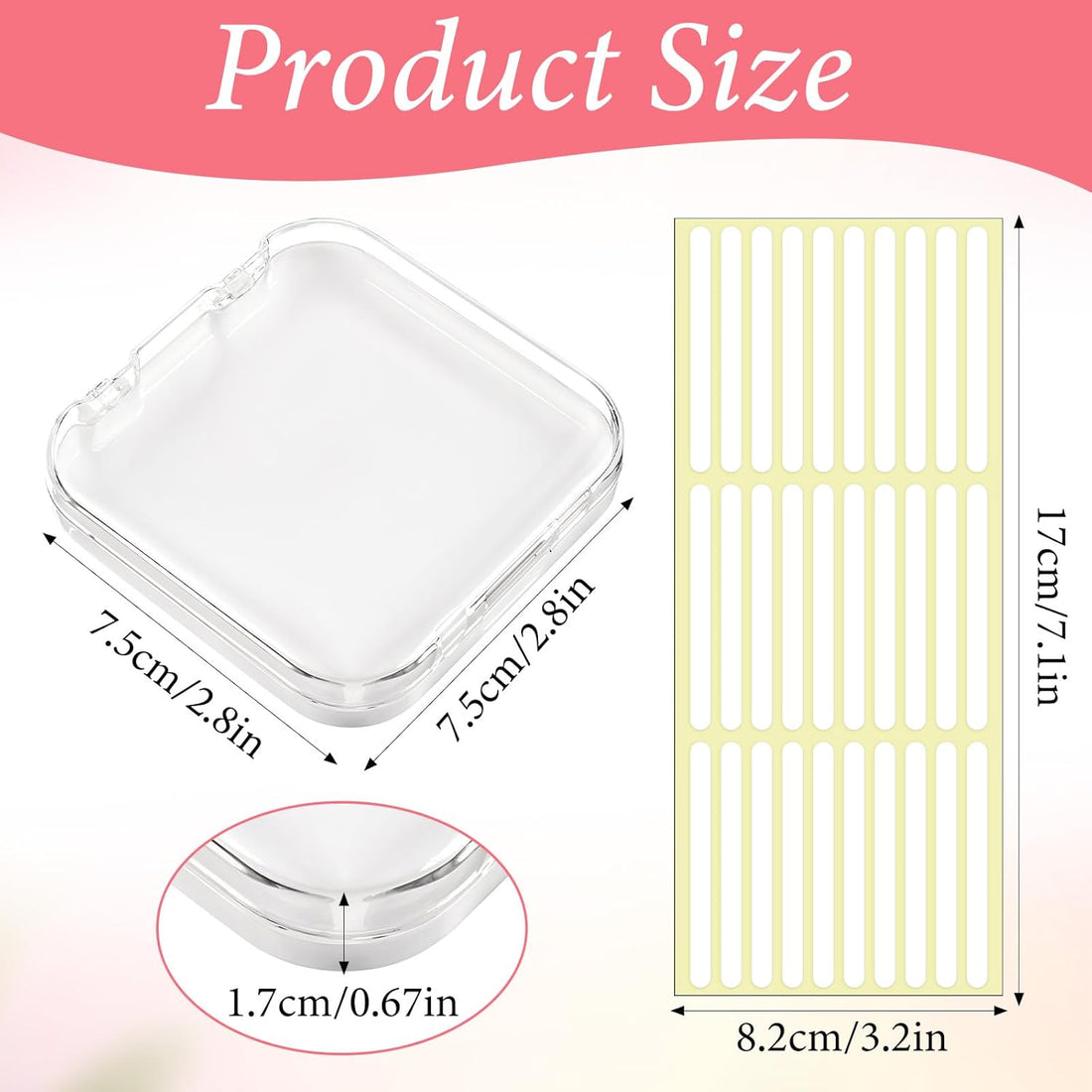 4 PCS 2.95" Nail Art Display Box, Press On Nail Storage Box Acrylic Nails Display Boxes Clear Empty Plastic Nails Tips Storage Boxes