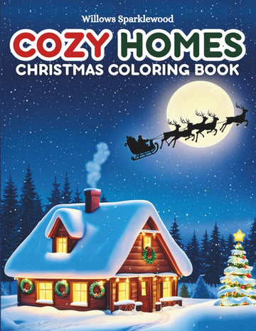 Cozy Homes Christmas Coloring Book For Adults: 50 Mindful and Calming Holiday Scenes to Color | A Festive Yuletide and Winter Holiday Color