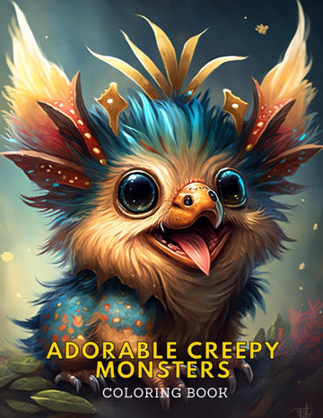 Adorable Creepy Monsters Coloring Book: A Cute and Creepy Coloring Book with Fantasy Animals for Mindfulness, Relaxation, Anxiety =