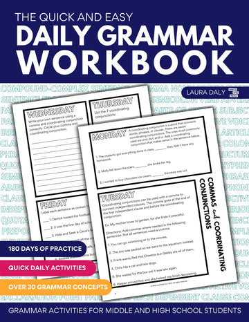 The Quick and Easy Daily Grammar Workbook: Grammar Activities for Middle and High School Students