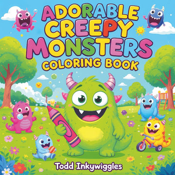Adorable Creepy Baby Monster Coloring Book For Kid and Teens. Bold and Easy for Relaxation, Stress Relief. Fantasy Mini Monsters