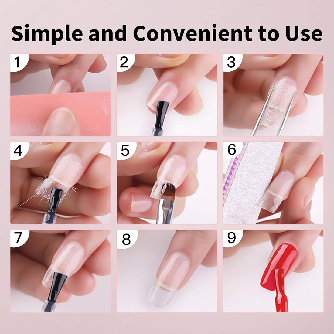 100PCS Fiberglass Nail Wrap Extension Kit Nails Repair Natural Silk Paper Towels Fiber Wraps for Broken Nail Fix Extender DIY Nail Art Acce