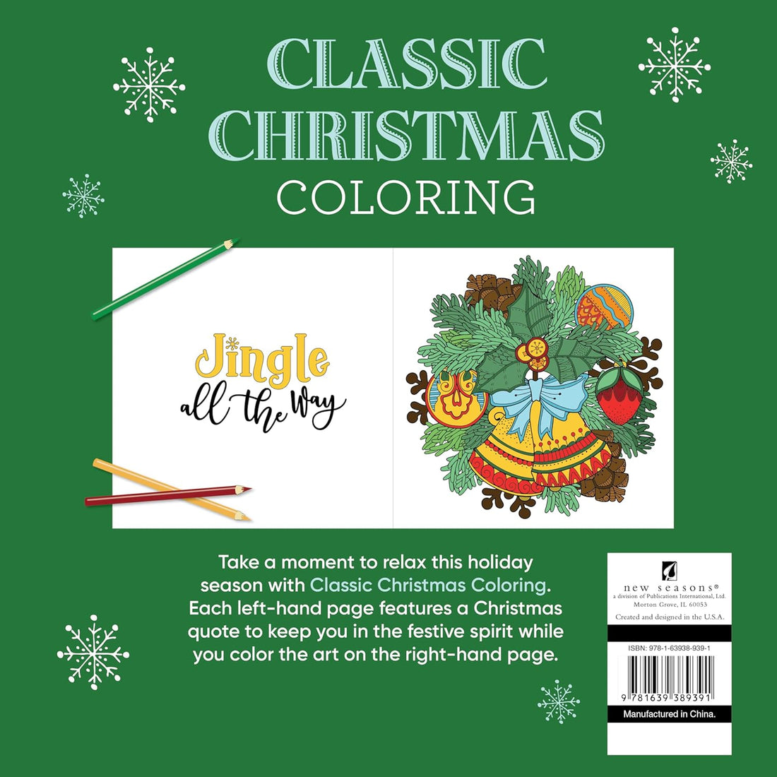 Classic Christmas Coloring (Keepsake Coloring Book) – Relaxing Holiday Designs Plus Quotes