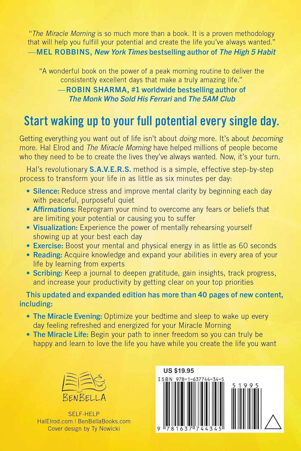 The Miracle Morning (Updated and Expanded Edition): The Not-So-Obvious Secret Guaranteed to Transform Your Life (Before 8AM) (Miracle Morni