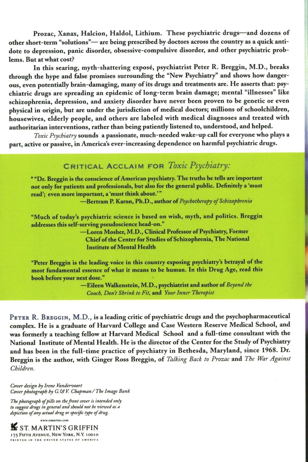 Toxic Psychiatry: Why Therapy, Empathy and Love Must Replace the Drugs, Electroshock, and Biochemical Theories of the "New Psychiatry"