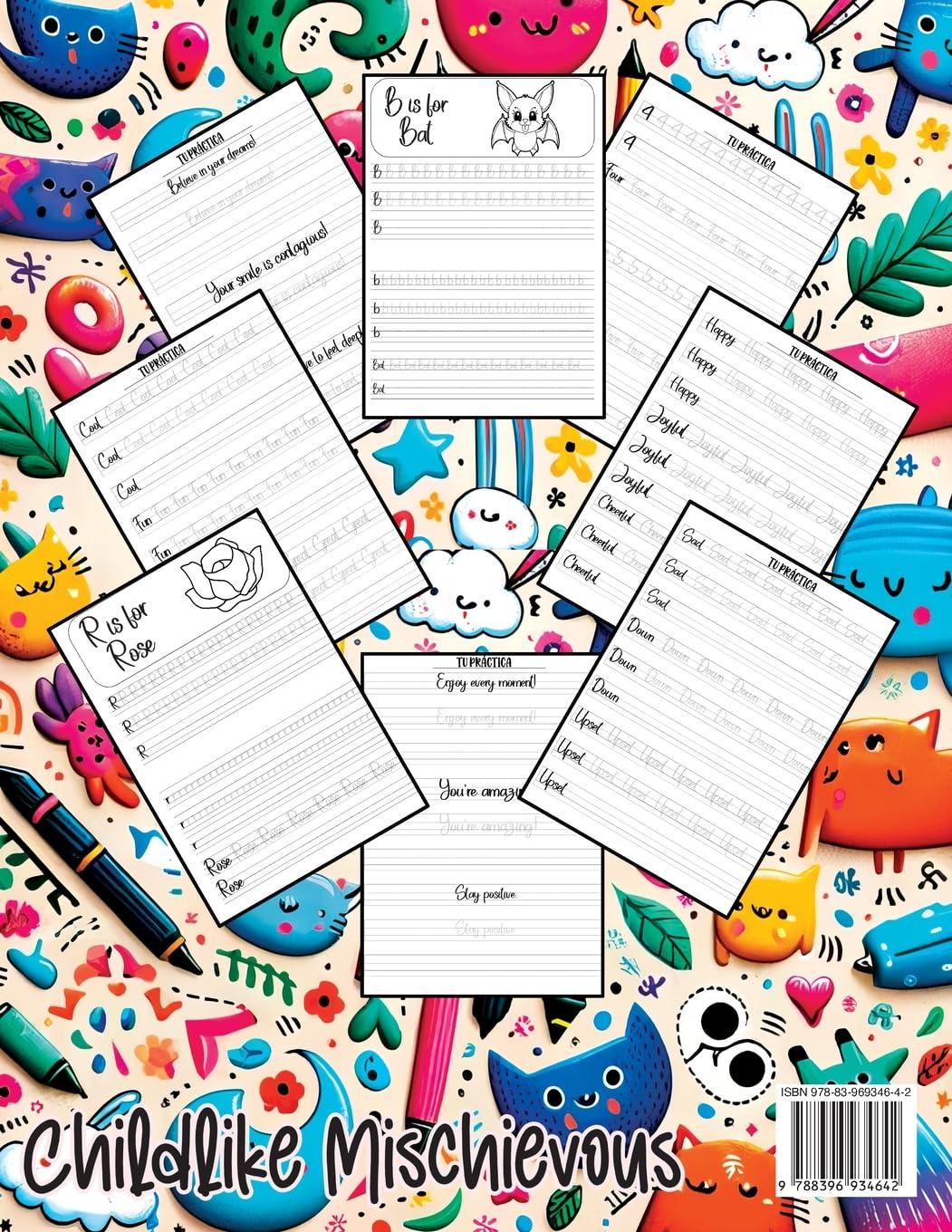 Caligrafía para Niños en Inglés de 10+ Años: Cuaderno de Caligrafía y Libro para Aprender a Escribir con el Alfabeto, Números