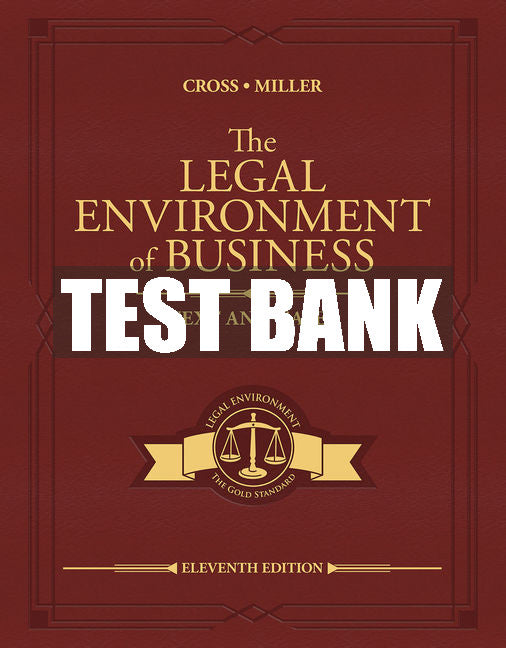 Test Bank The Legal Environment of Business: Text and Cases