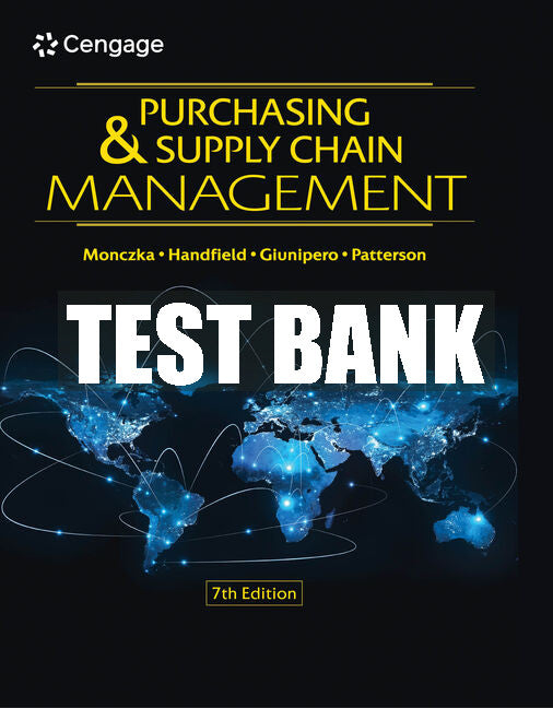 Test Bank Purchasing & Supply Chain Management