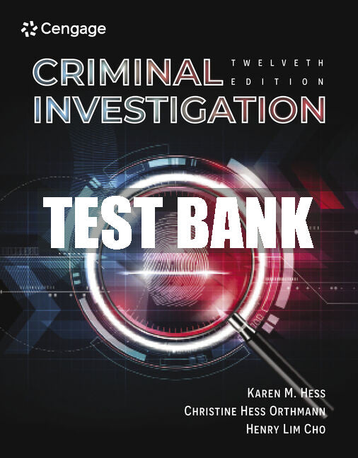 Test Bank Criminal Investigation