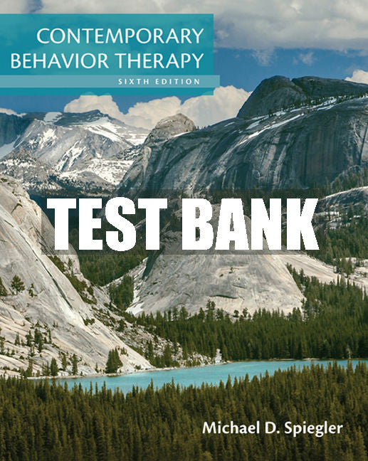 Test Bank Contemporary Behavior Therapy