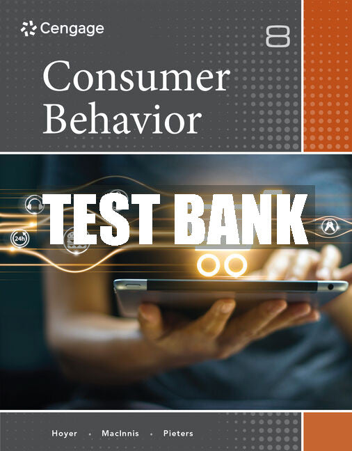 Test Bank Consumer Behavior