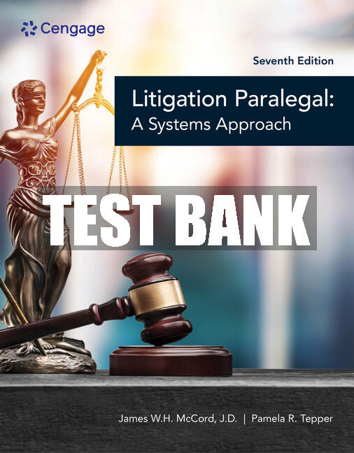 Test Bank The Litigation Paralegal: A Systems Approach