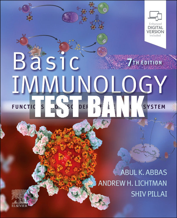 Test Bank Basic Immunology, 7th - 2024