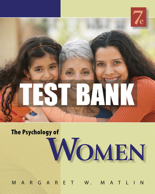 Test Bank The Psychology of Women