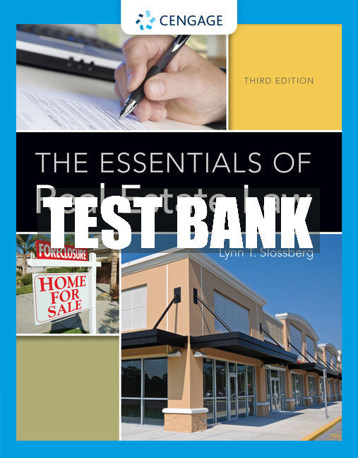 Test Bank The Essentials of Real Estate Law