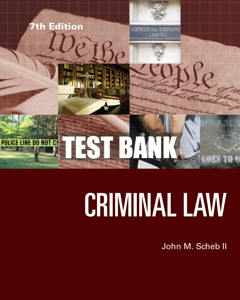Test Bank Criminal Law