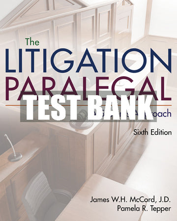 Test Bank The Litigation Paralegal: A Systems Approach