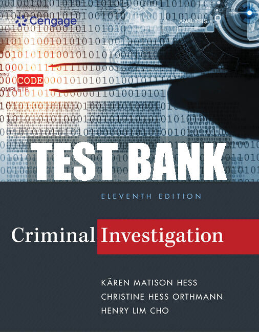 Test Bank Criminal Investigation
