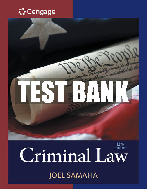 Test Bank Criminal Law