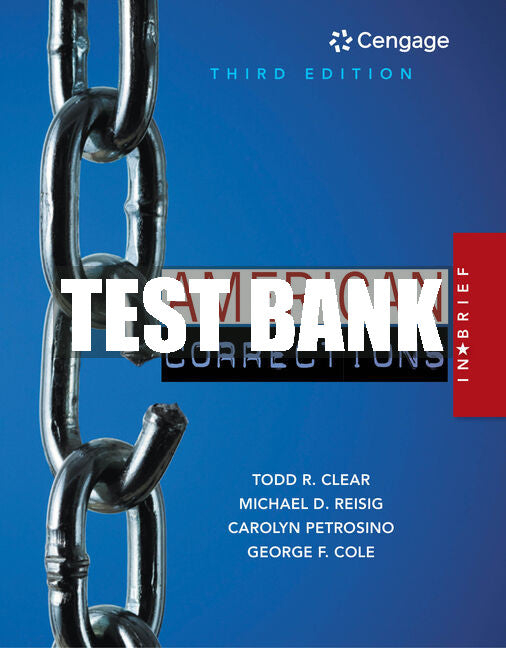 Test Bank American Corrections in Brief