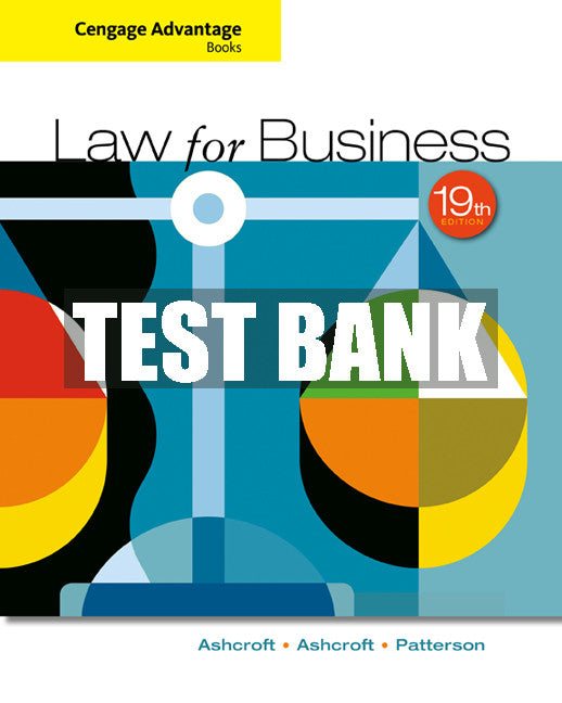 Test Bank Cengage Advantage Books: Law for Business