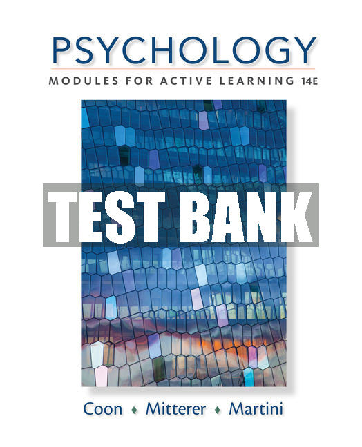 Test Bank Psychology: Modules for Active Learning