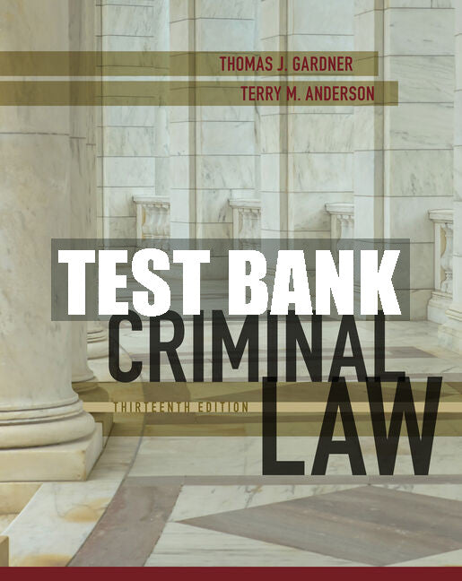 Test Bank Criminal Law