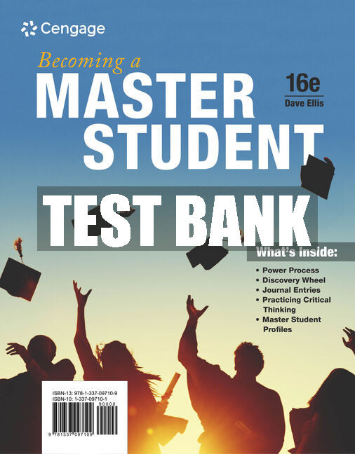 Test Bank Becoming a Master Student