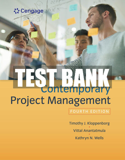 Test Bank Contemporary Project Management