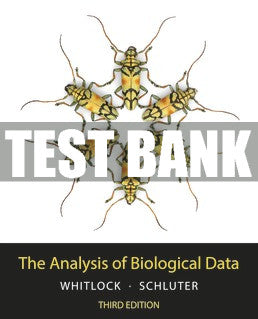 Test Bank The Analysis of Biological Data - Third Edition ©2020