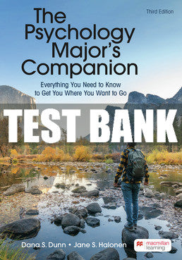Test Bank The Psychology Major's Companion - Third Edition ©2024
