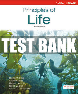 Test Bank Principles of Life Digital Update - Third Edition ©2022