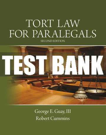 Test Bank Tort Law for Paralegals 2nd Edition