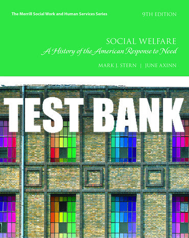 Test Bank Social Welfare: A History of the American Response to Need 9th Edition