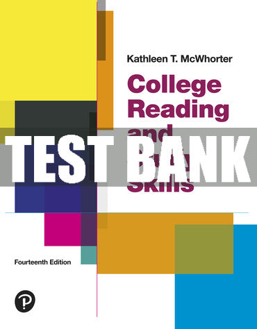 Test Bank College Reading and Study Skills 14th Edition