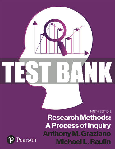 Test Bank Research Methods: A Process of Inquiry 9th Edition