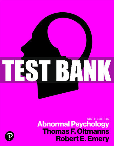 Test Bank Abnormal Psychology 9th Edition