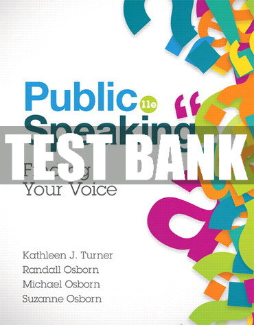 Test Bank Public Speaking: Finding Your Voice 11th Edition