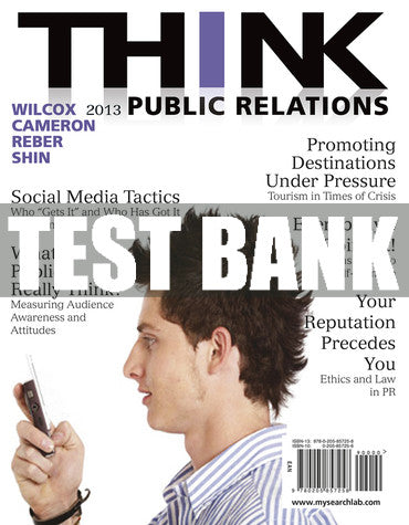 Test Bank THINK Public Relations 2nd Edition
