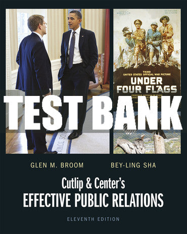 Test Bank Cutlip and Center's Effective Public Relations 11th Edition