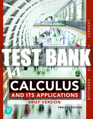 Test Bank Calculus and Its Applications, Brief Version 12th Edition