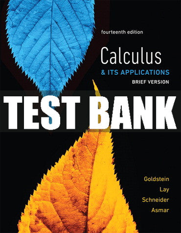 Test Bank Calculus & Its Applications, Brief Version 14th Edition