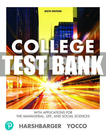 Test Bank College Algebra in Context with Applications for the Managerial, Life, and Social Sciences 6th Edition