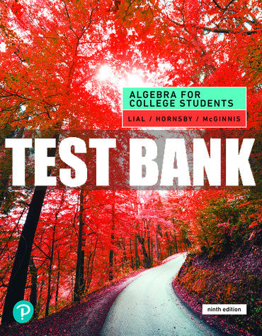 Test Bank Algebra for College Students 9th Edition