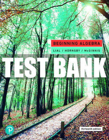 Test Bank Beginning Algebra 13th Edition
