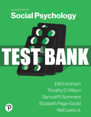 Test Bank Social Psychology 11th Edition