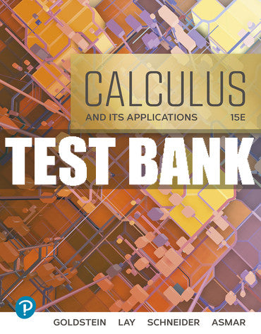 Test Bank Calculus & Its Applications 15th Edition
