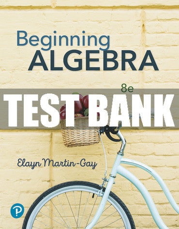 Test Bank Beginning Algebra 8th Edition