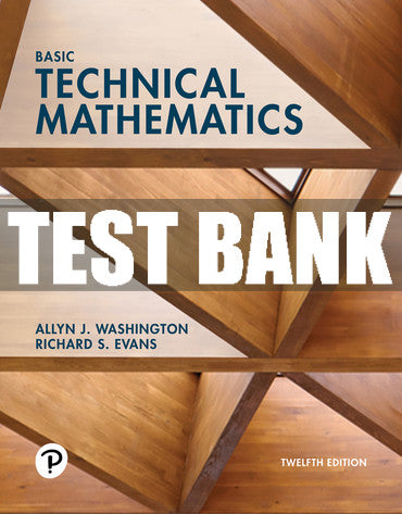 Test Bank Basic Technical Mathematics 12th Edition